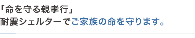 「命を守る親孝行」耐震シェルターでご家族の命を守ります