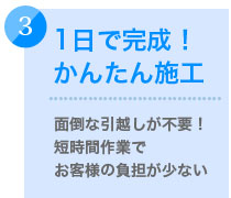 1日で完成！かんたん施工